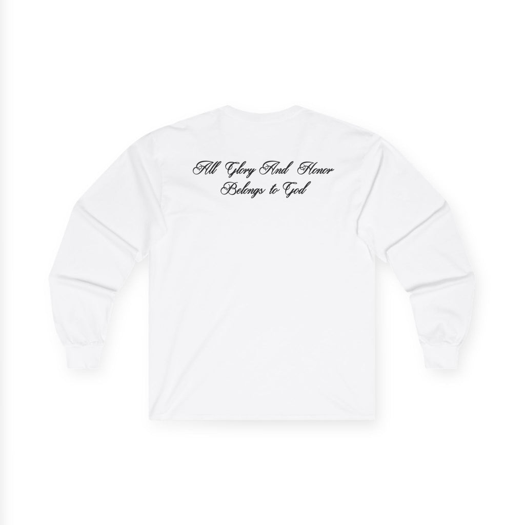 Script Text Long Sleeve Shirt - White