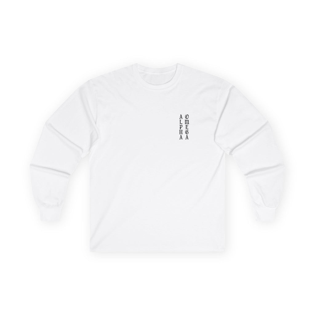 Gothic Text Long Sleeve Shirt - White