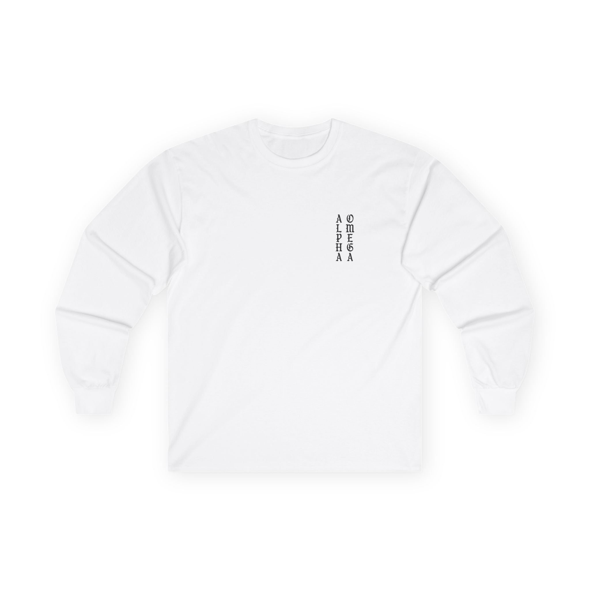 Gothic Text Long Sleeve Shirt - White