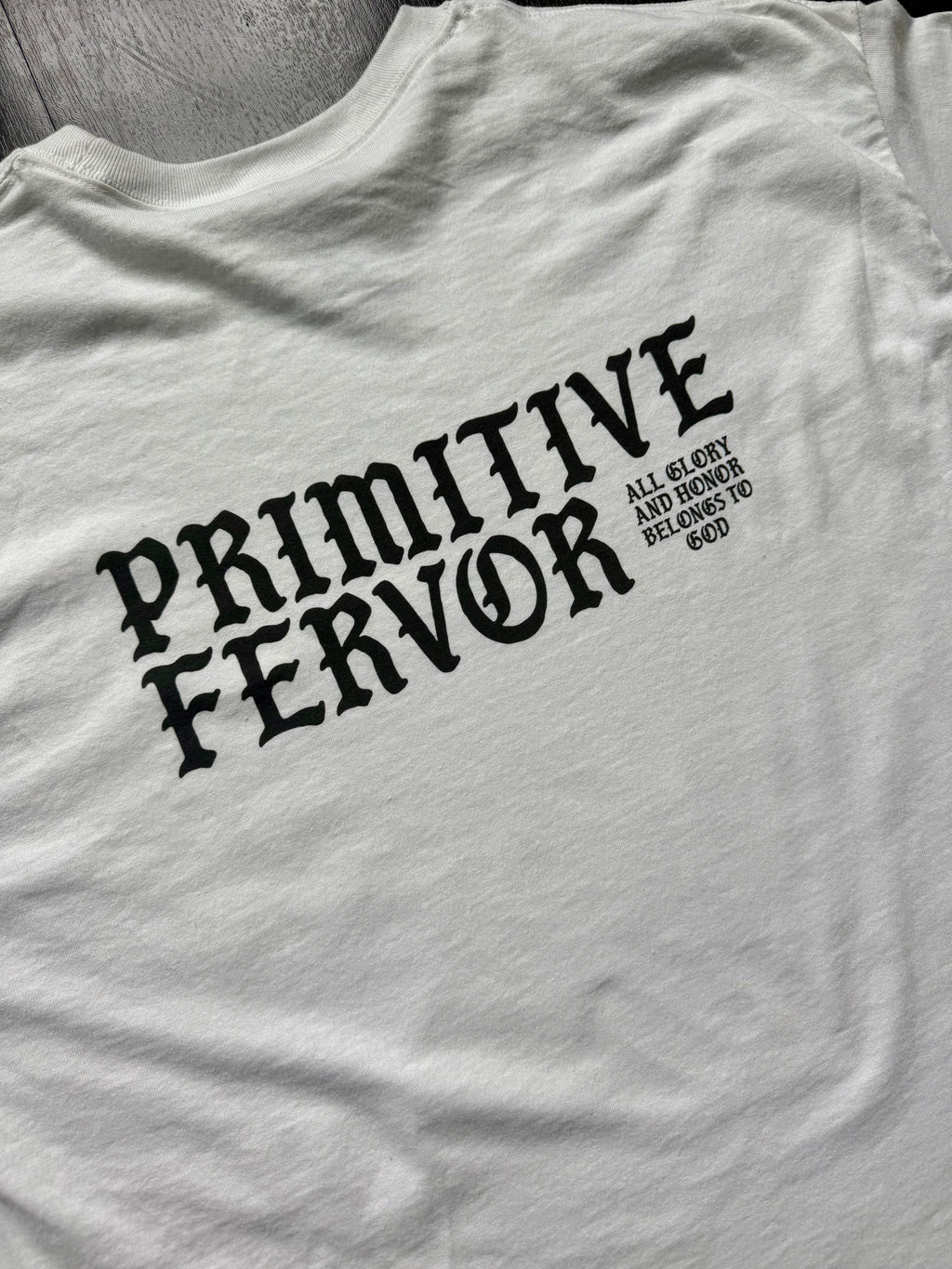 Gothic Text Long Sleeve Shirt - White