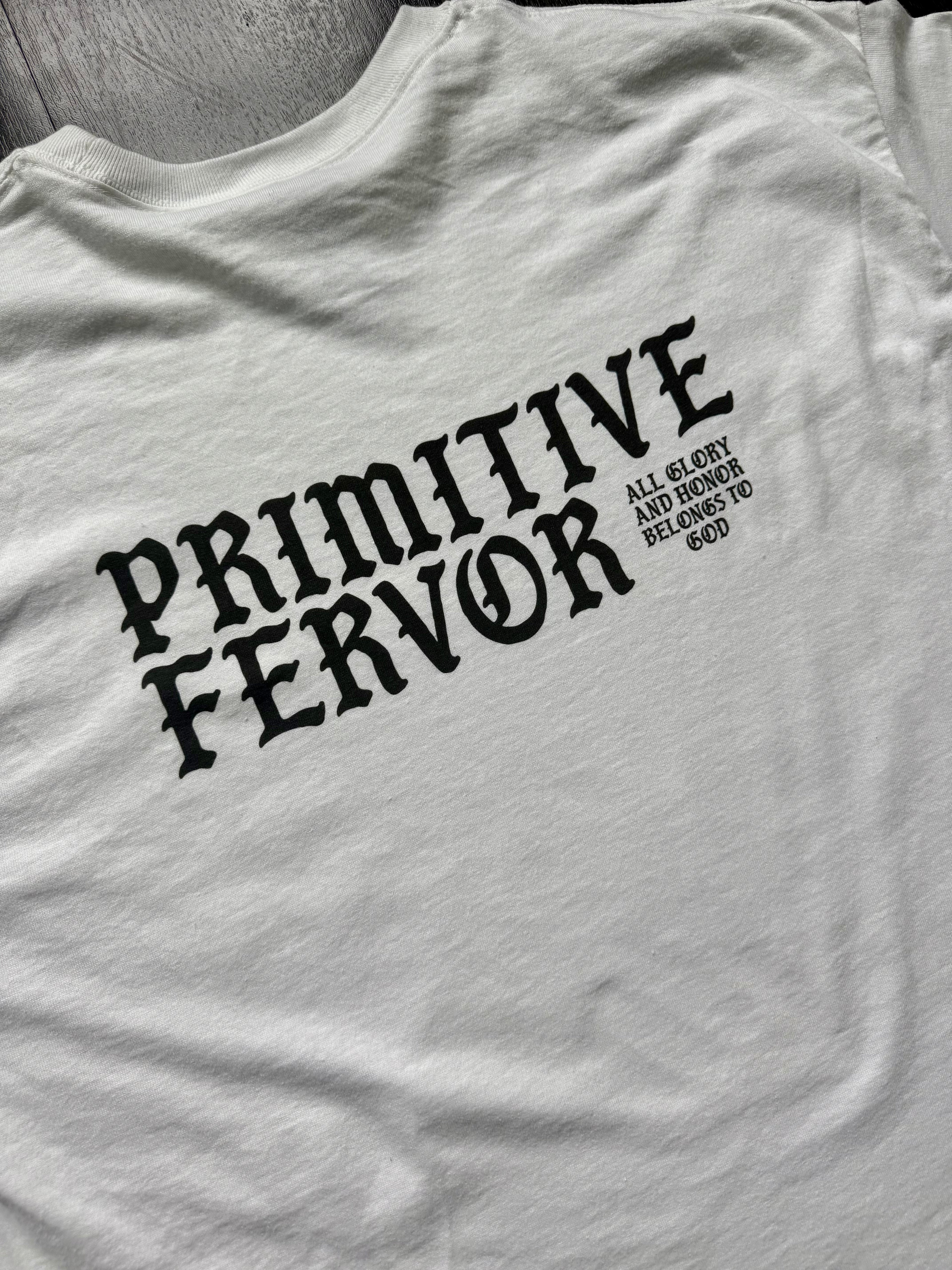 Gothic Text Long Sleeve Shirt - White