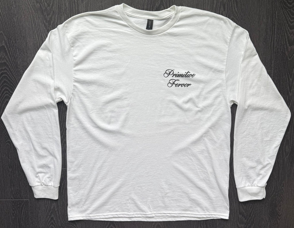 Script Text Long Sleeve Shirt - White