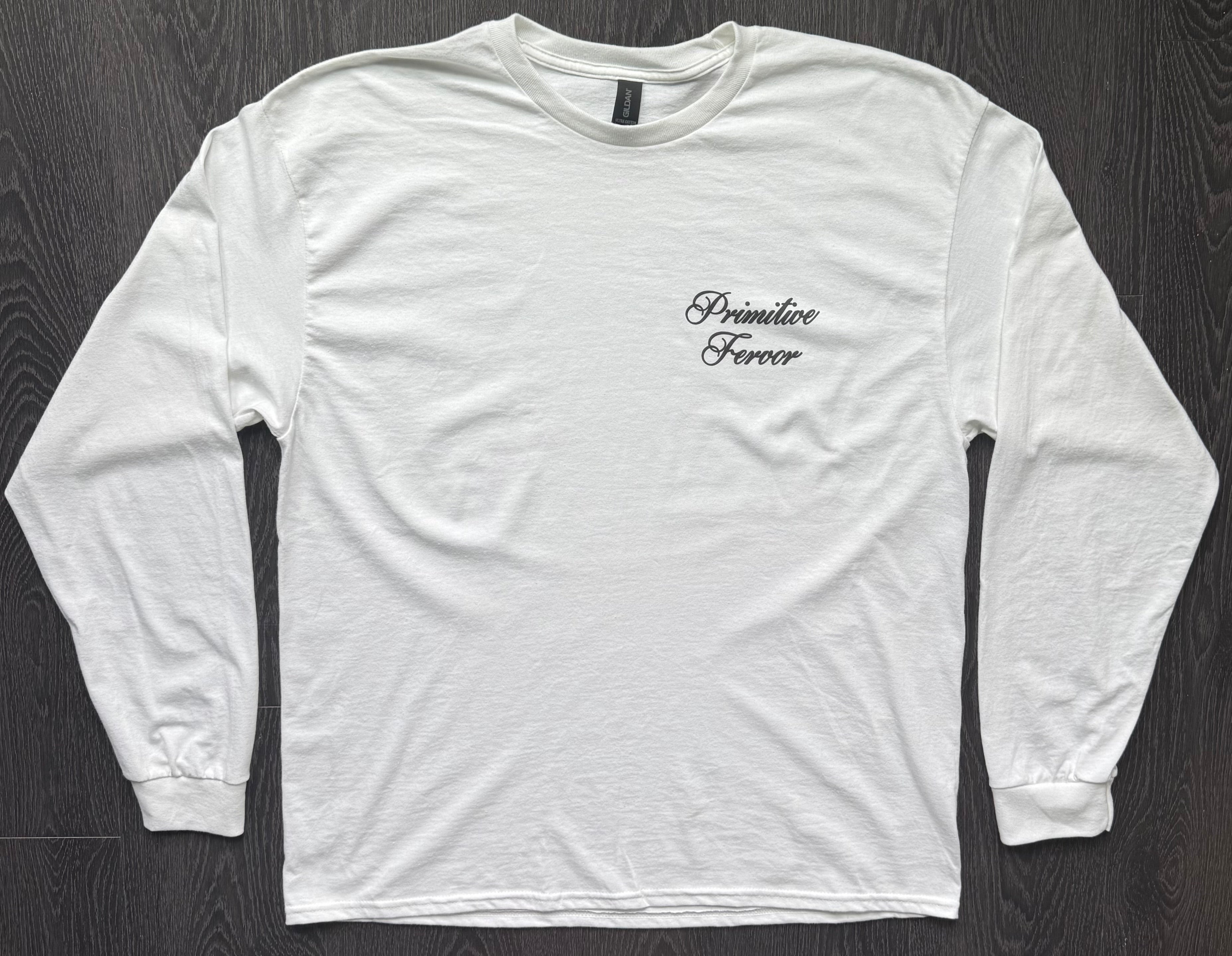Script Text Long Sleeve Shirt - White
