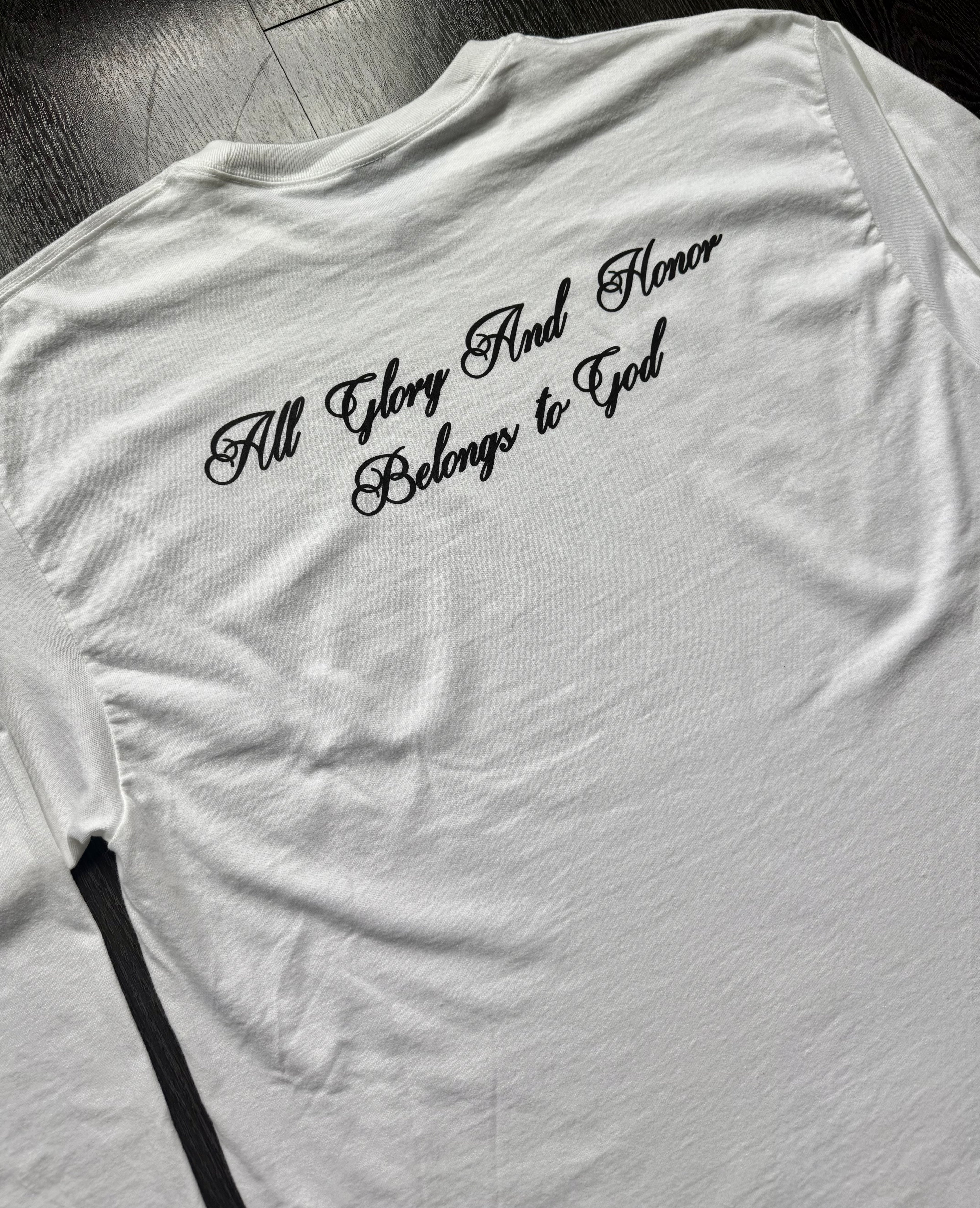 Script Text Long Sleeve Shirt - White