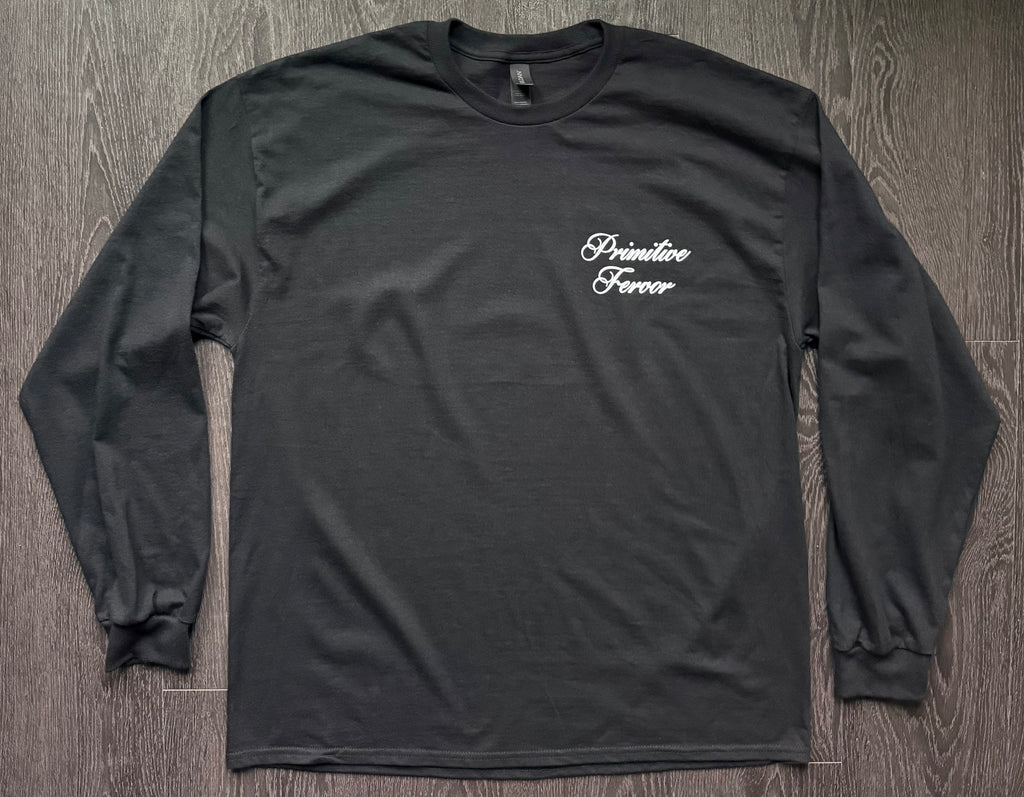 Script Text Long Sleeve Shirt - Black