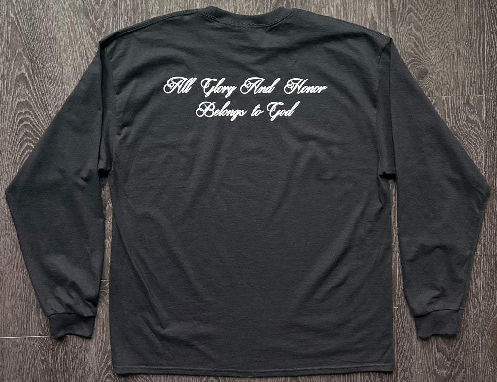 Script Text Long Sleeve Shirt - Black