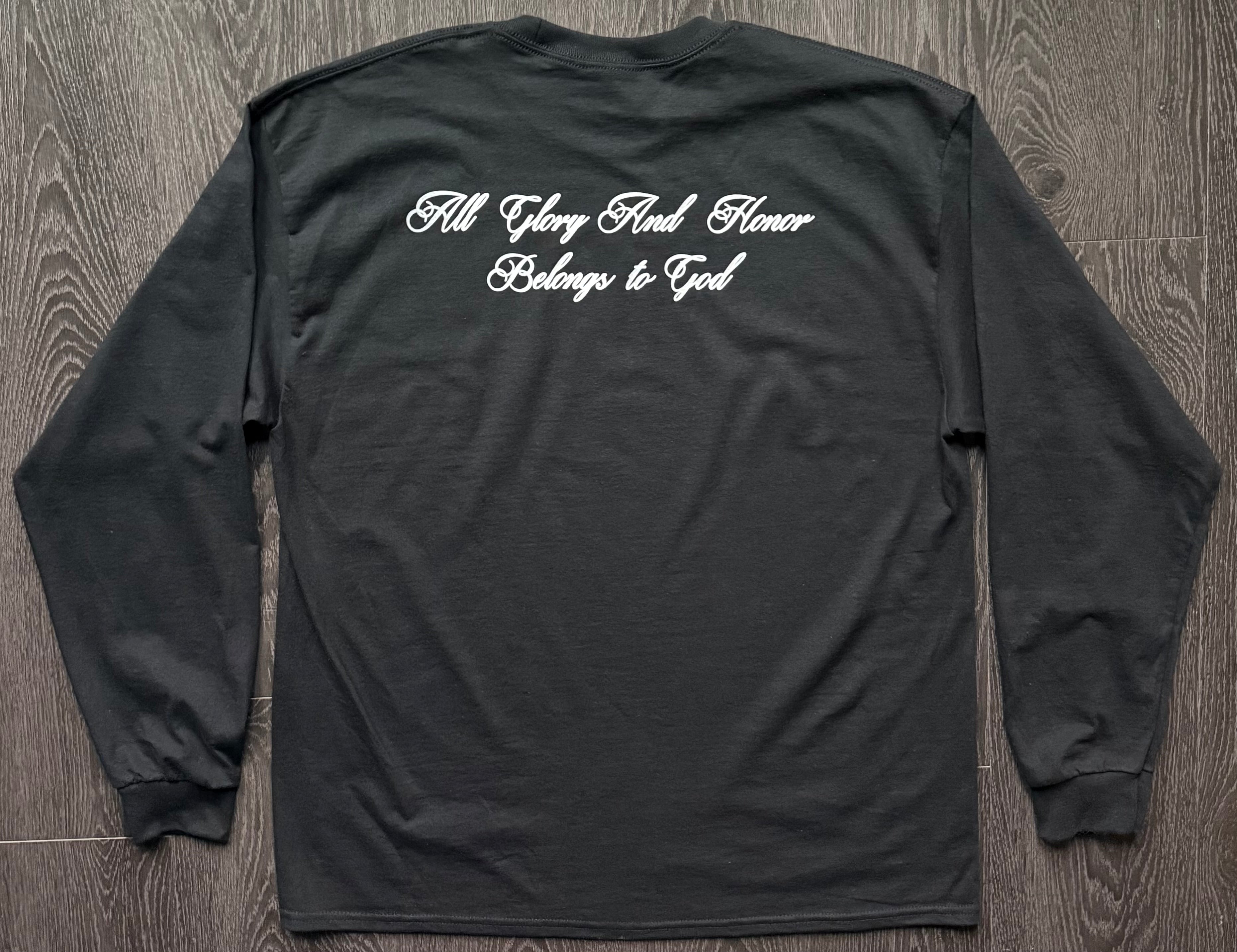 Script Text Long Sleeve Shirt - Black