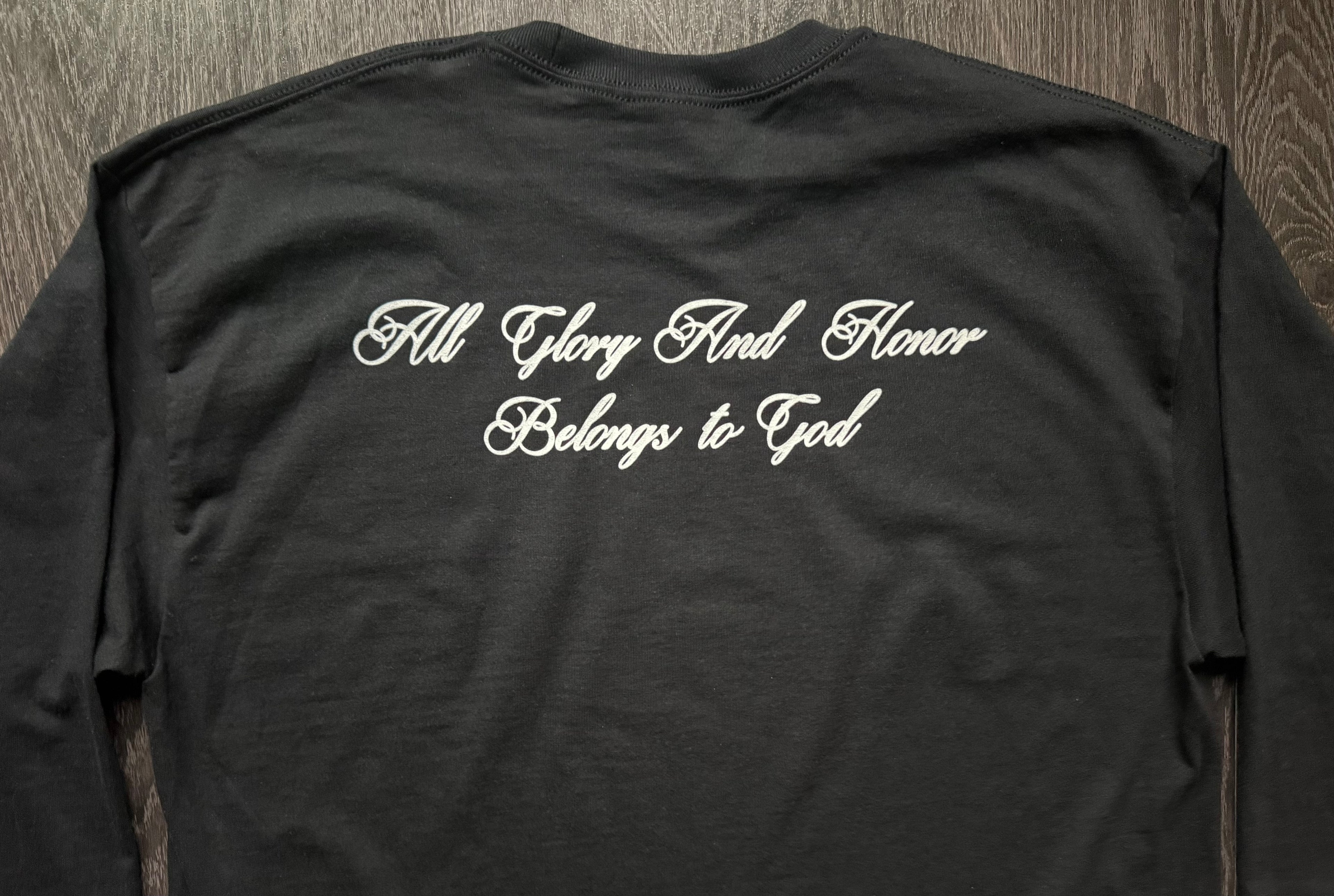 Script Text Long Sleeve Shirt - Black