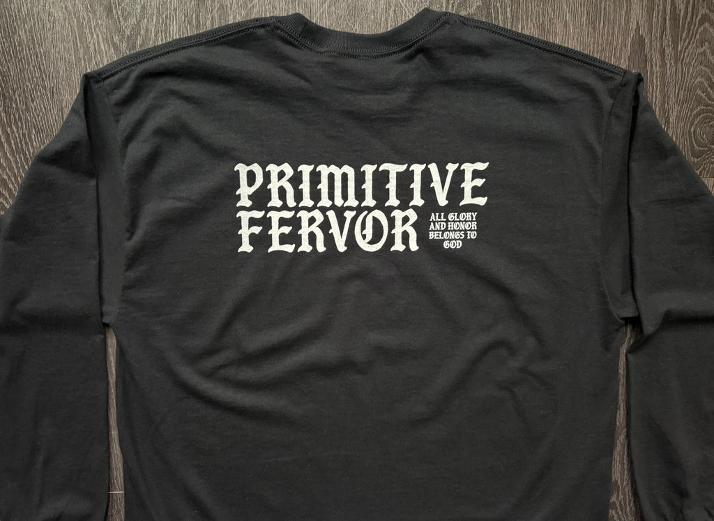 Gothic Text Long Sleeve Shirt - Black