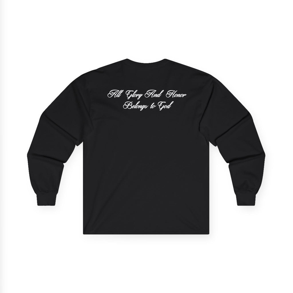 Script Text Long Sleeve Shirt - Black