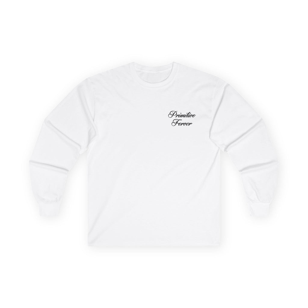 Script Text Long Sleeve Shirt - White