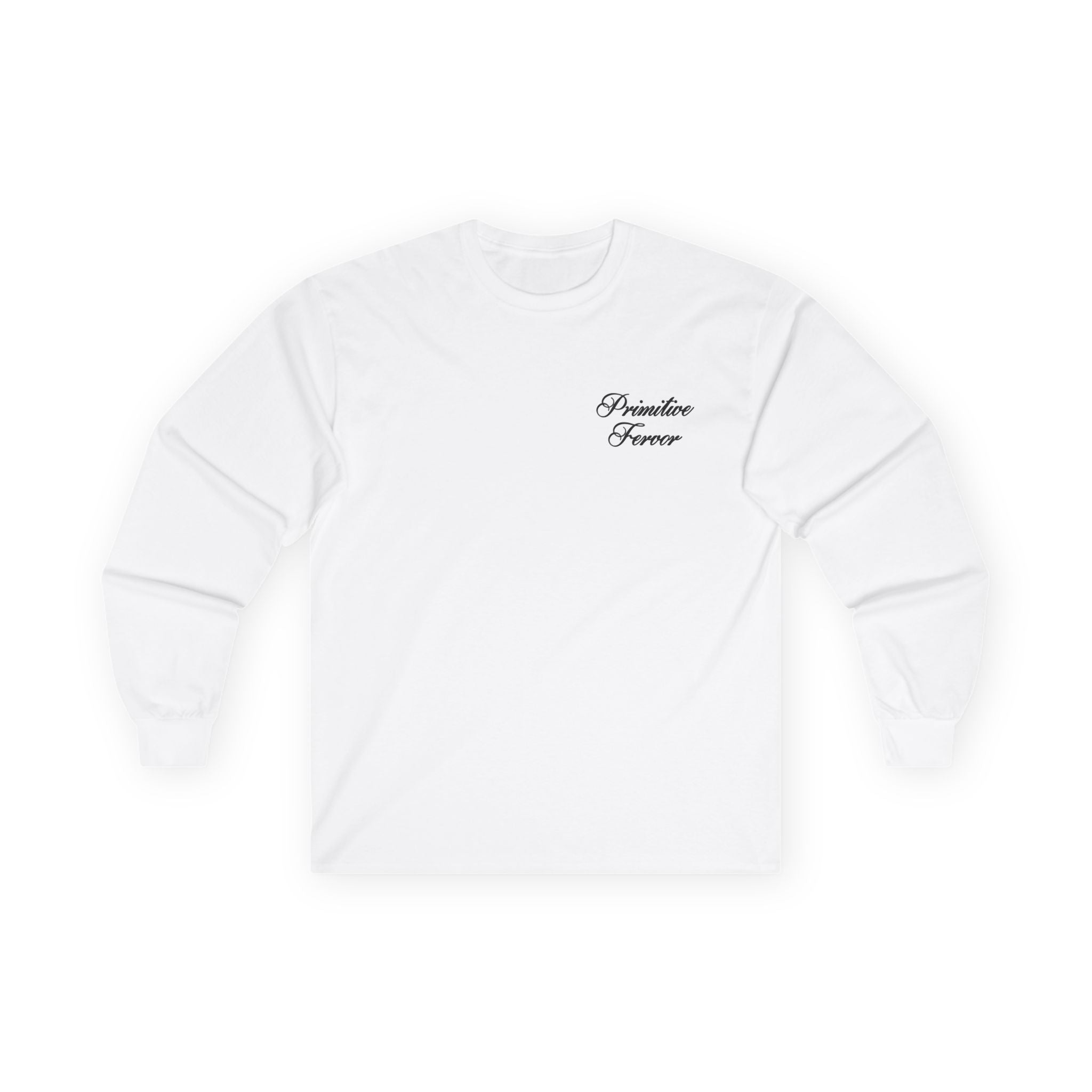 Script Text Long Sleeve Shirt - White