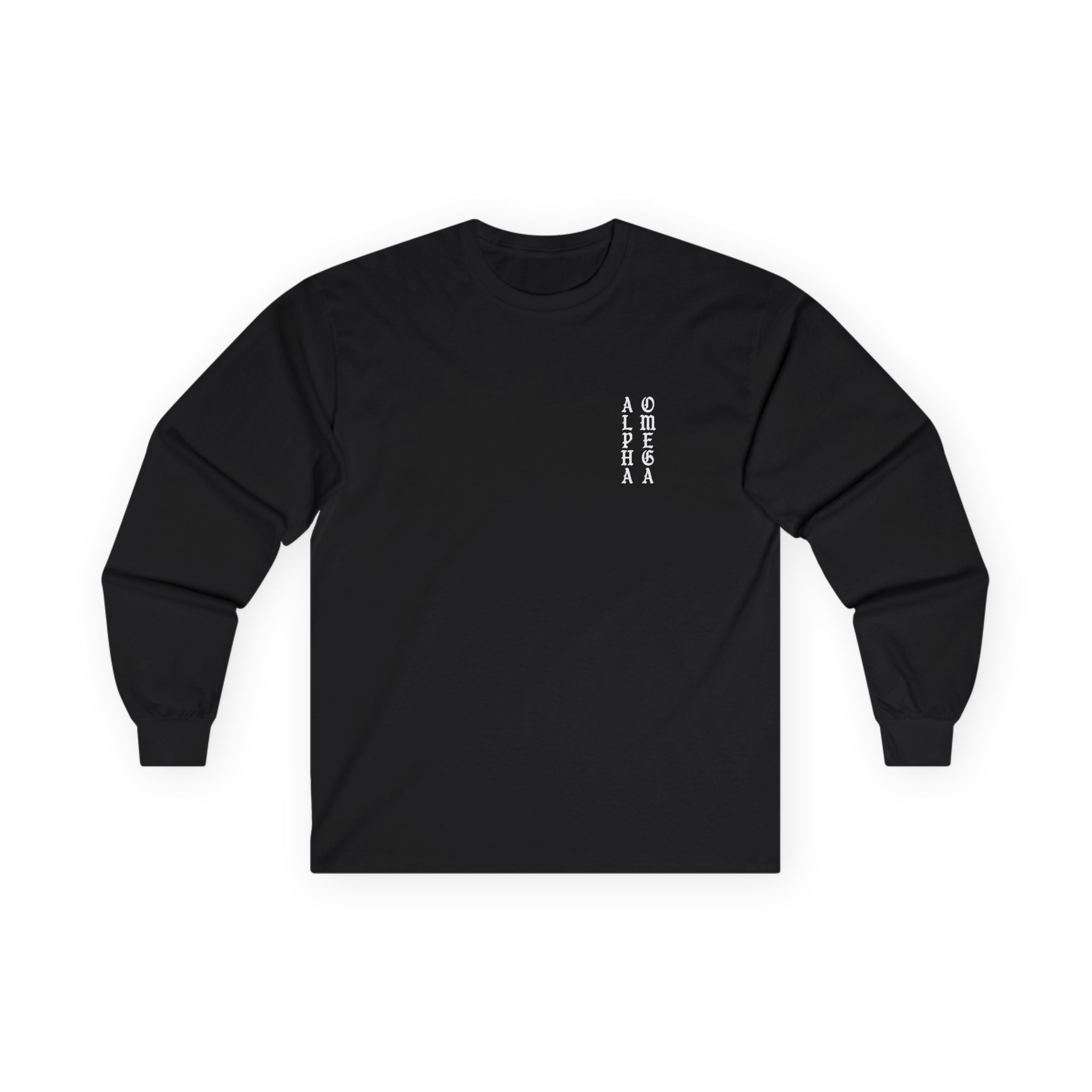 Gothic Text Long Sleeve Shirt - Black