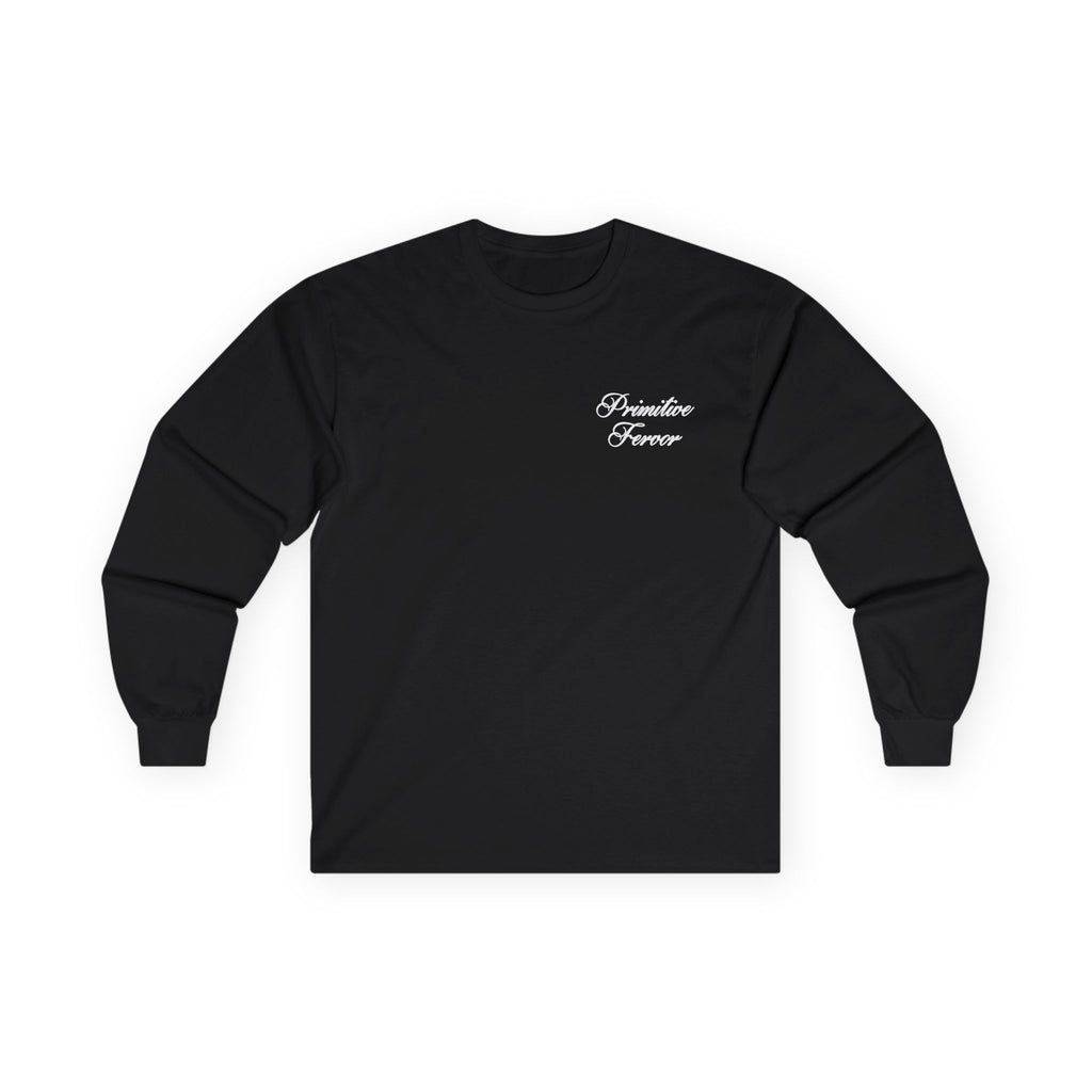 Script Text Long Sleeve Shirt - Black